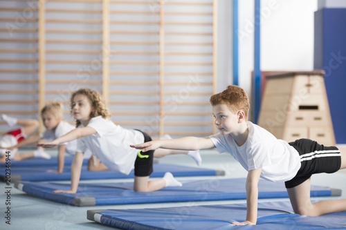 Children doing gymnastics