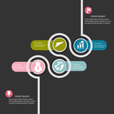 Business data infographic, process chart with 4steps, vector and illustration