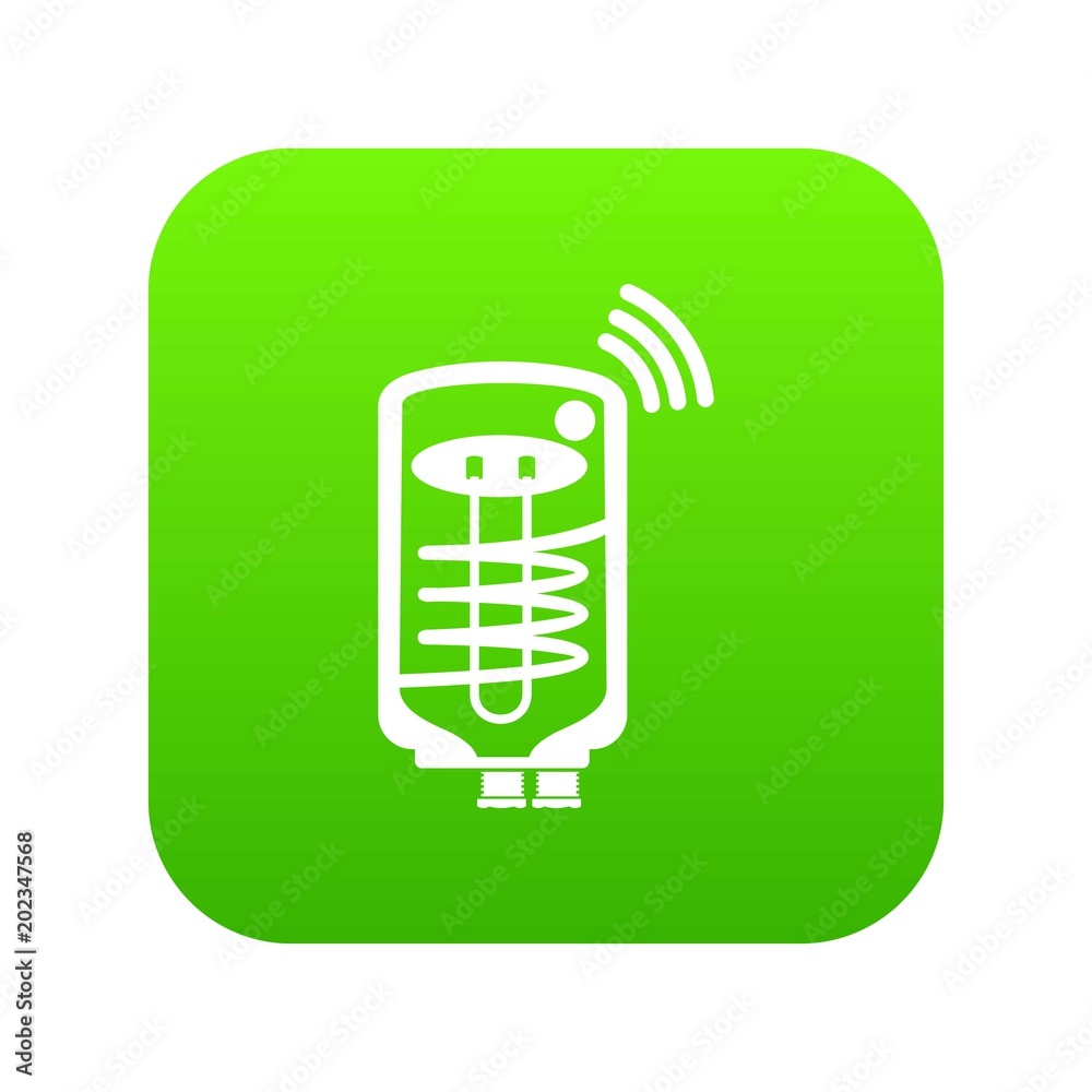 Boiler icon green vector isolated on white background Boiler icon green vector isolated on white background