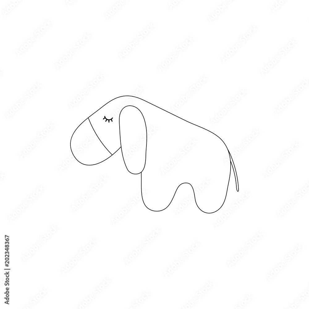 Vector cartoon outline donkey Vector cartoon outline donkey