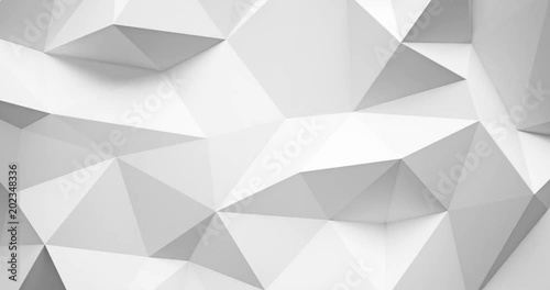 White lowpoly wall 4k video,3d rendering.	