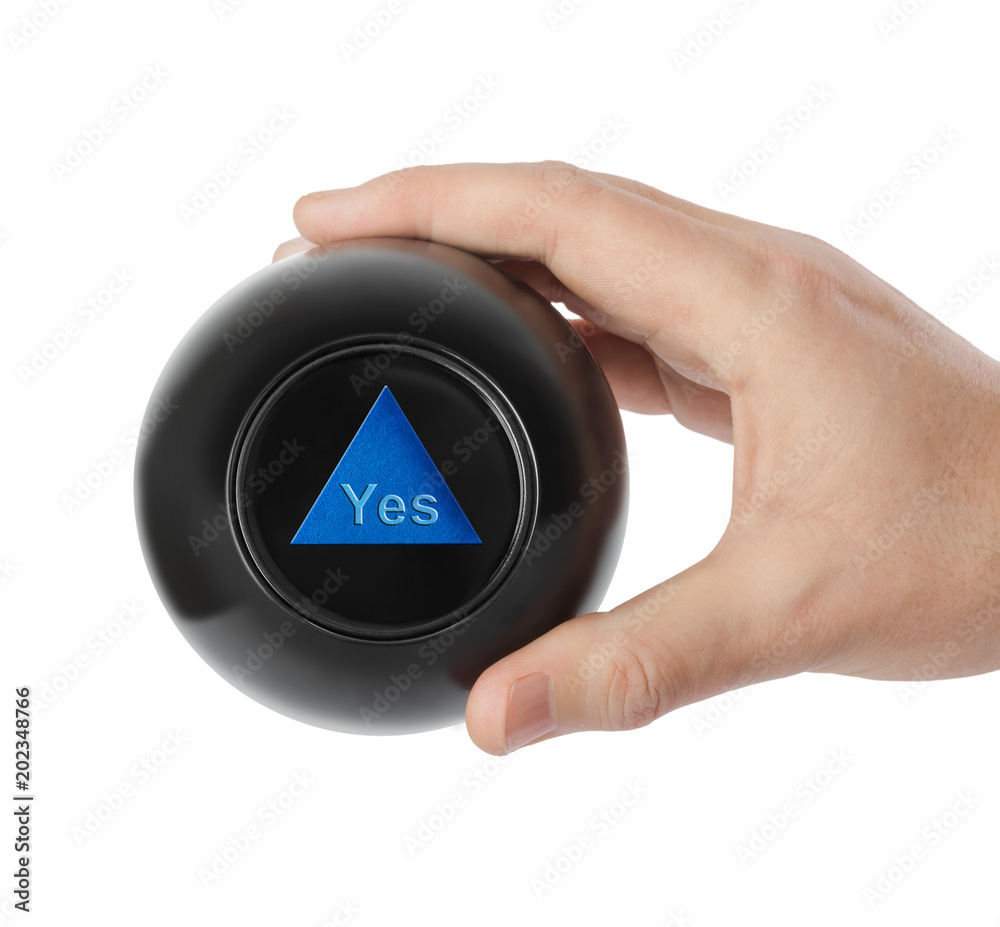 Magic ball with prediction Yes in hand