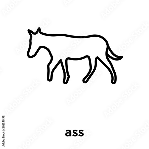ass icon isolated on white background