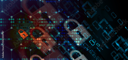 Technology security concept. Modern safety digital background