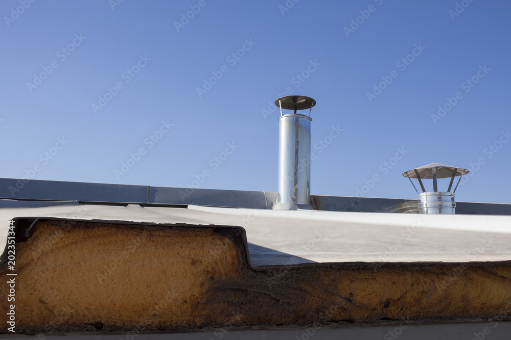 Obraz premium Roof insulated with polyurethane foam