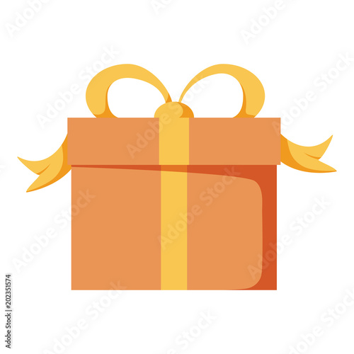 Vector gift box or holiday present package celebration illustration, giftbox icon. Fun party with gifts or shop bonus.