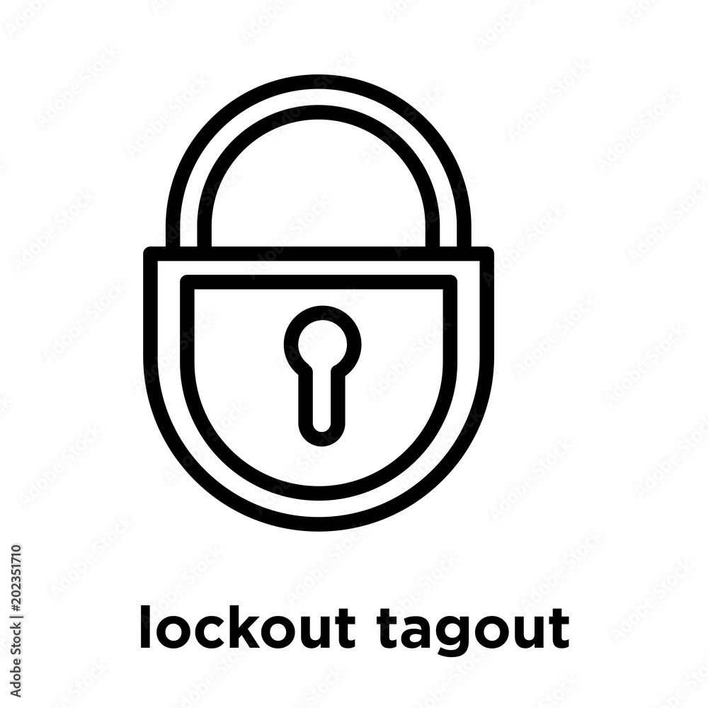 Fotografie lockout tagout icon isolated on white background