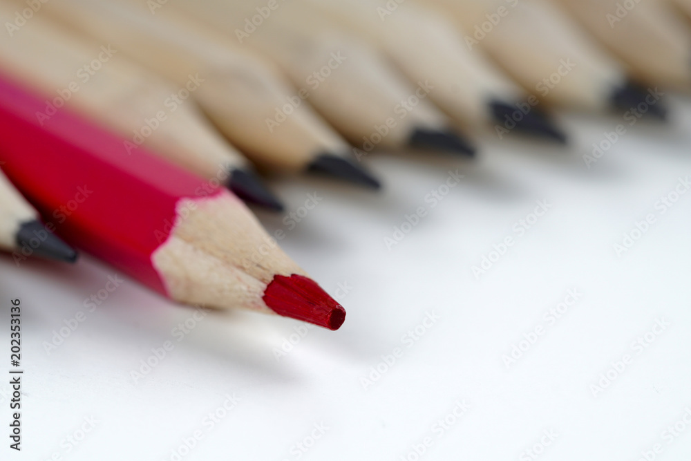 Leadership concept. One color outstanding than others Leadership concept. One color outstanding than others