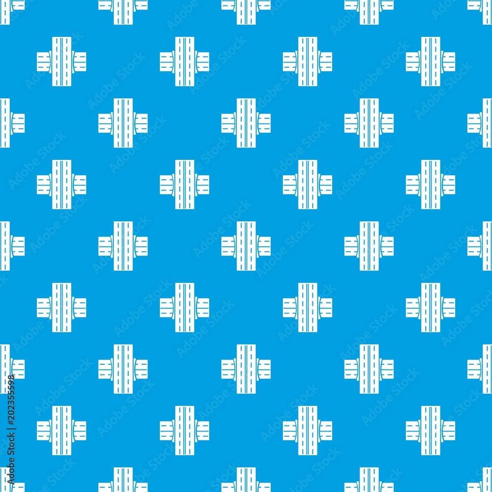 Bridge over roadpattern vector seamless blue repeat for any use