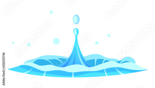 Blue Crystal Aqua and Jet Oozes from Center Vector