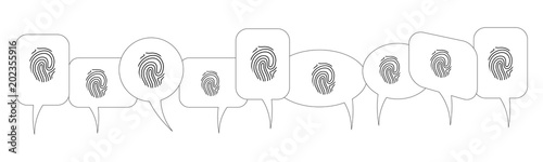 Sprechblasen - Fingerabdruck - ID