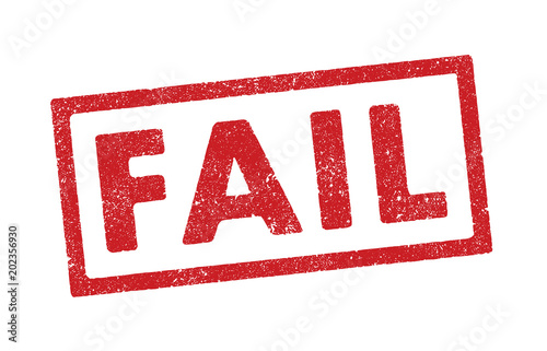 Vector illustration of the word Fail in red ink stamp