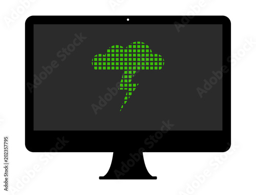 Pixel Icon PC - Gewitterwolke