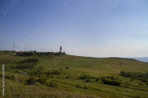 Yenikalsky lighthouse- is an active lighthouse on Cape Fonar in eastern Crimea on the shore of Kerch Strait