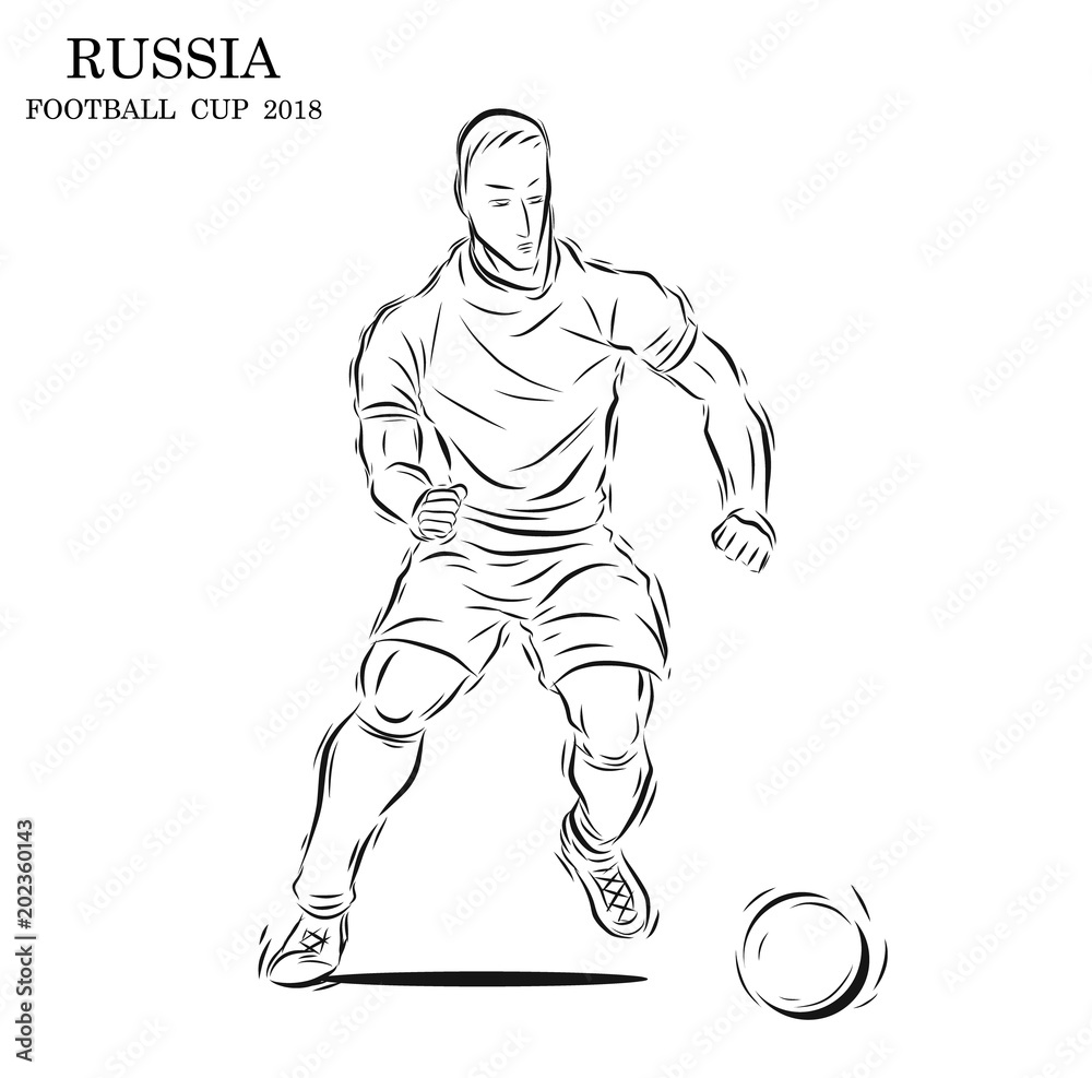 Football Boy Standing Line Art Vector Illustration Football - Etsy Canada