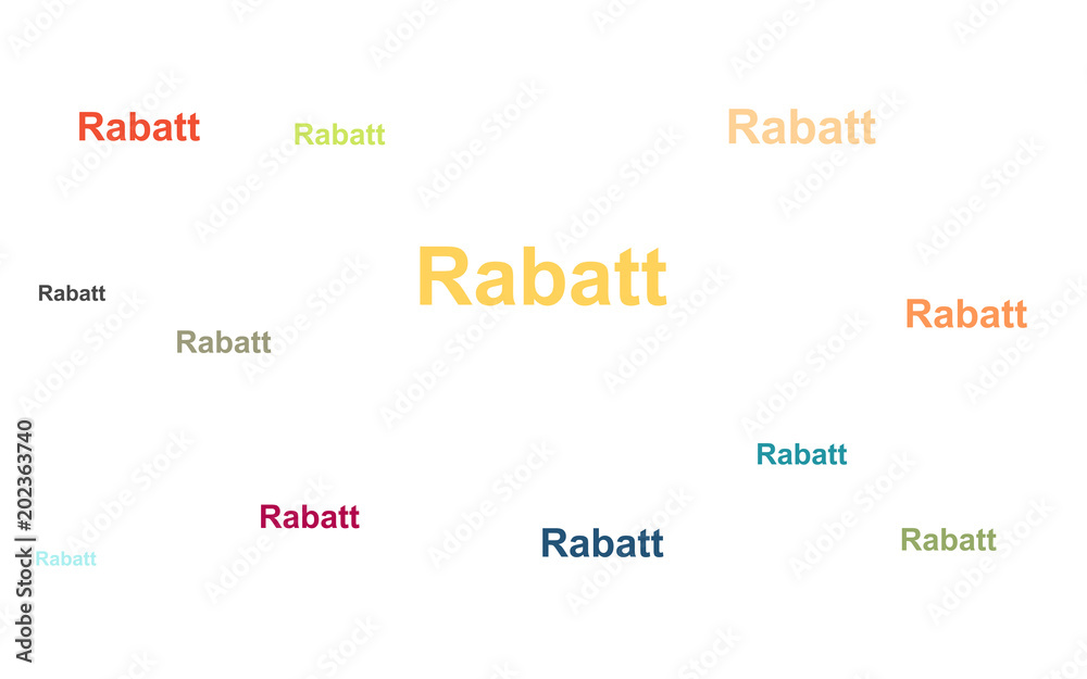 Viele bunte Schriftzüge - Rabatt