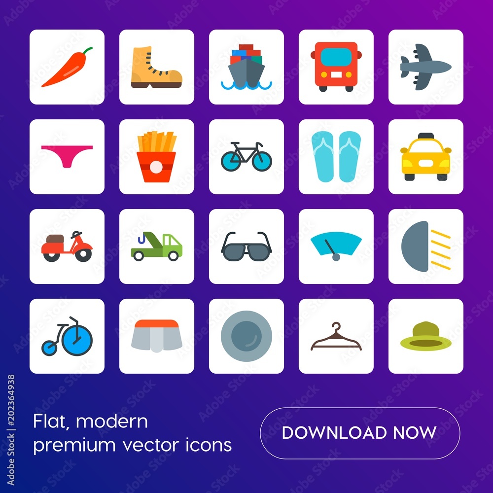 Modern Simple Set of transports, food, clothes Vector flat Icons. Contains such Icons as wiper, glass, cotton, food, fashion, fresh and more on gradient background. Fully Editable. Pixel Perfect Modern Simple Set of transports, food, clothes Vector flat Icons. Contains such Icons as wiper, glass, cotton, food, fashion, fresh and more on gradient background. Fully Editable. Pixel Perfect