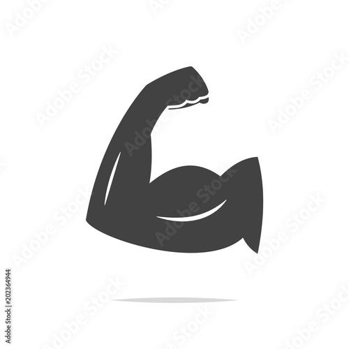 Muscle arm icon vector isolated