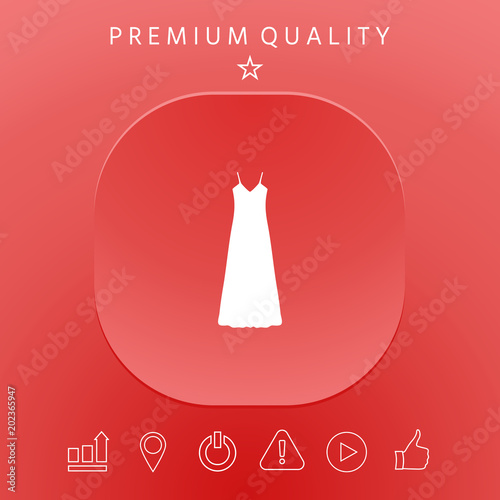 Long Dress, Evening dress, combination or nightie , the silhouette. Menu item in the web design