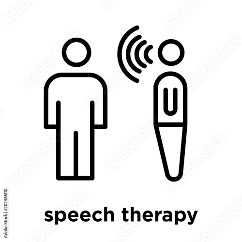 speech therapy icon isolated on white background