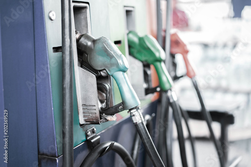 fuel pumps in gas station.