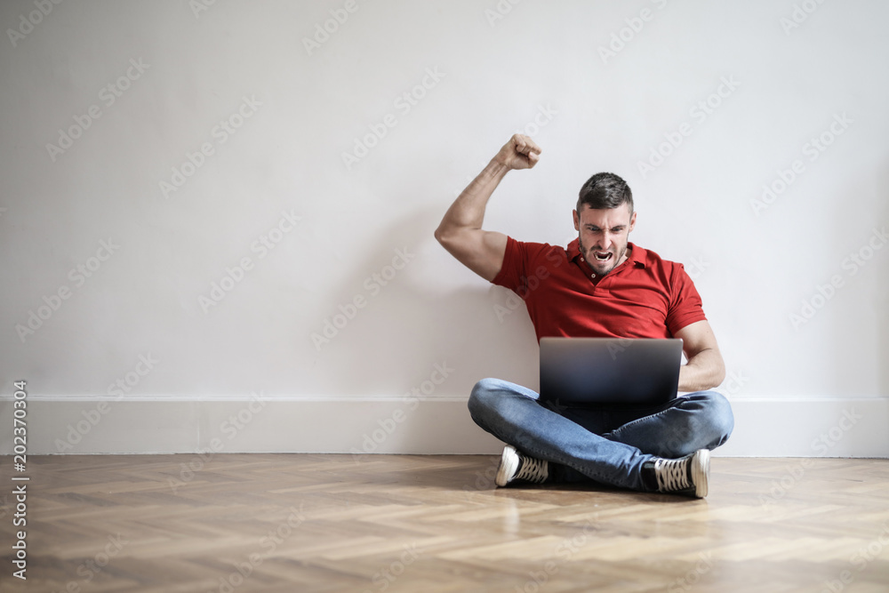 Jubilant successful man Jubilant successful man