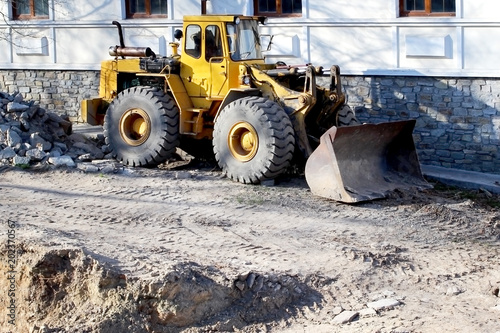 Large yellow excavator