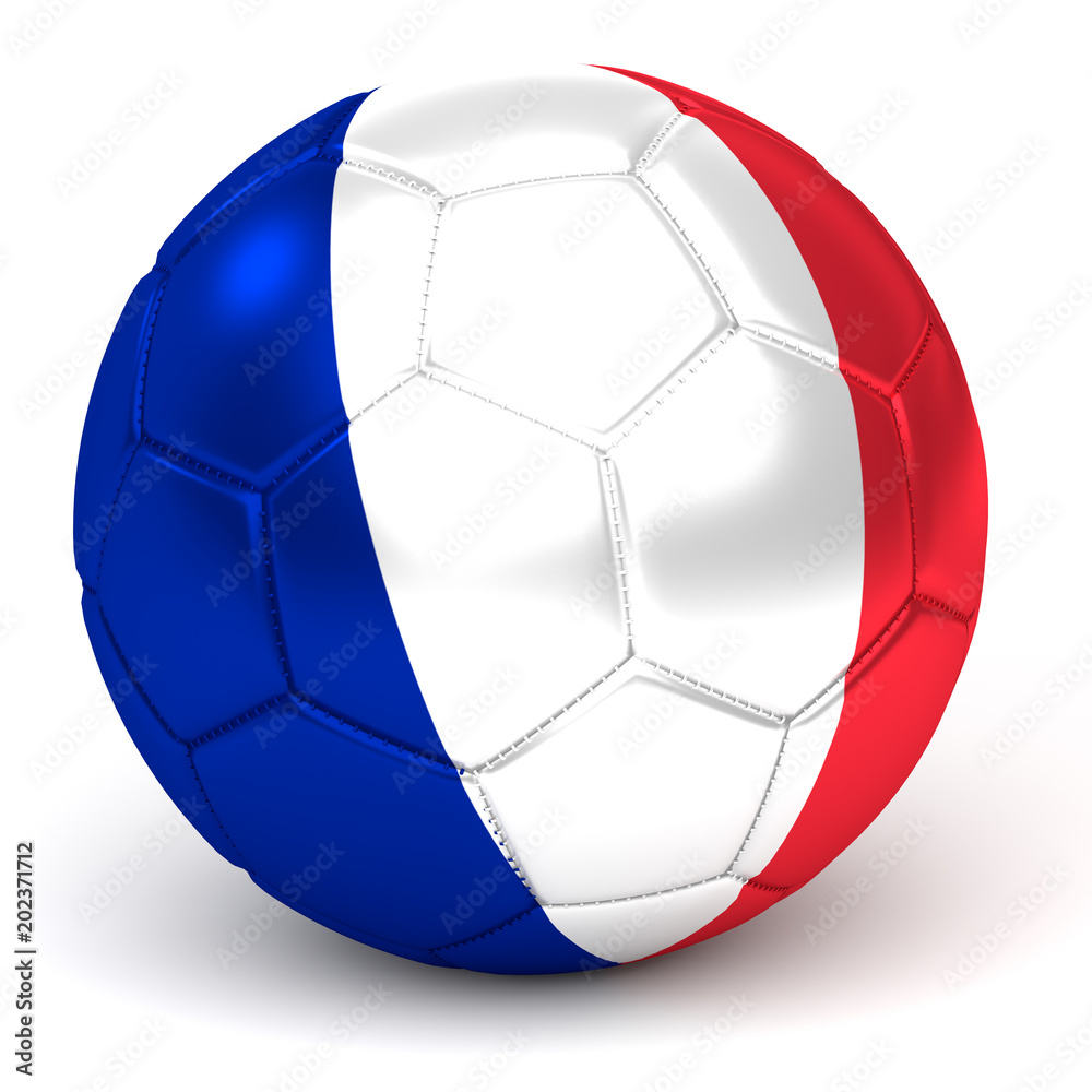 Soccer Ball With French Flag 3D Render Soccer Ball With French Flag 3D Render