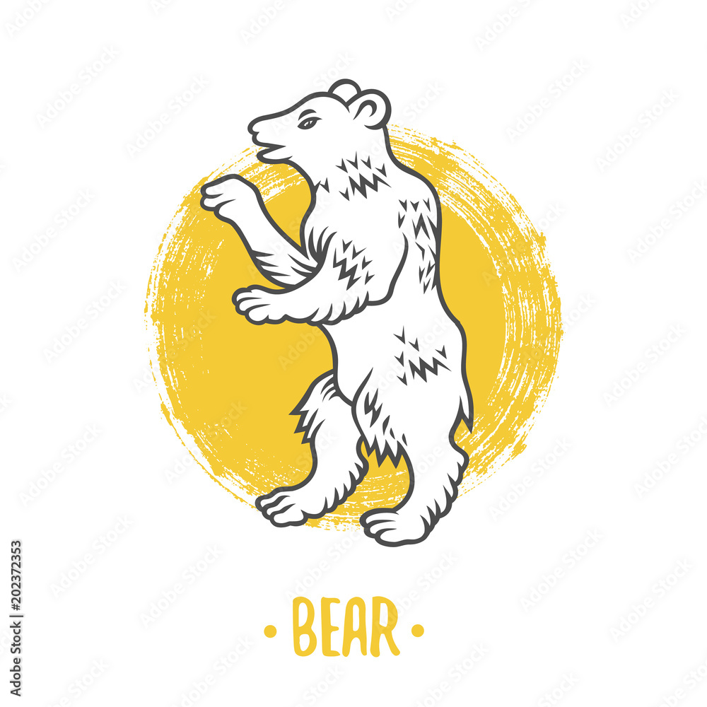 Vector heraldic shields with bear on a white background. Coat of arms,  heraldry, emblem, symbol design elements. Stock-Vektorgrafik | Adobe Stock