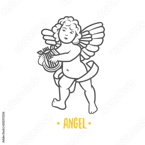 Angel god. Vector illustration.