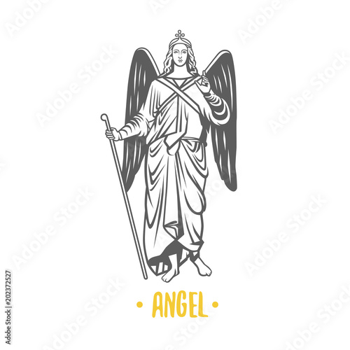 Angel god, illustration. 