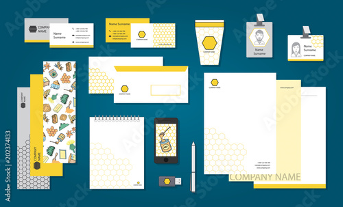 Beekeeping branding design. Vector illustration.