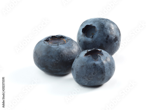 group of fresh blueberries isolated on white background