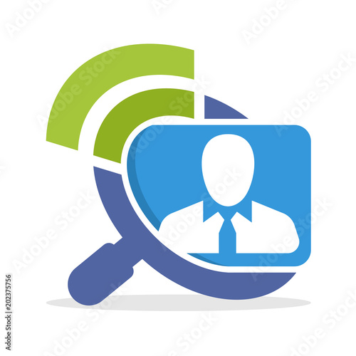 icon illustration with the concept of searching and sharing information about employee recruitment