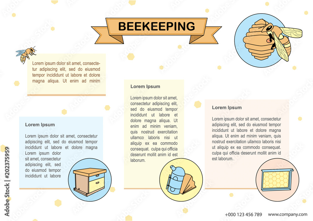 Naklejka premium Beekeeping template design.Vector illustration.