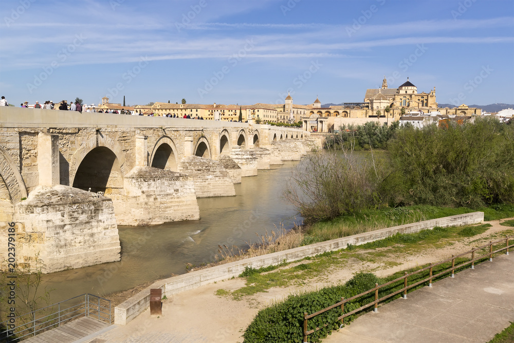 Cordoba roman bridge , Andalusia , Spain