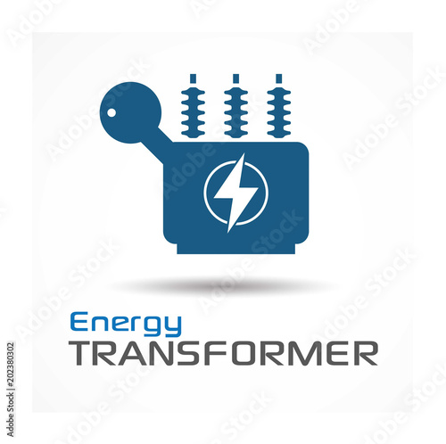 Electrical transformer icon. Vector illustration.