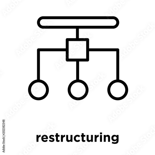 restructuring icon isolated on white background