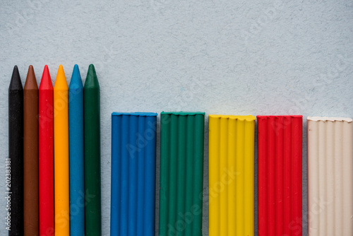 plasticine on a blue background photo