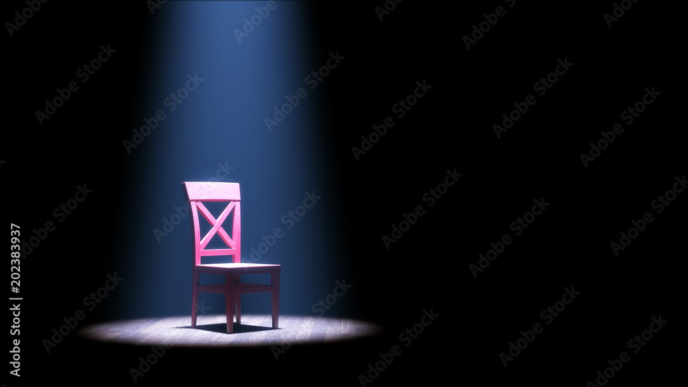 Roter Stuhl im Rampenlicht - obrazy, fototapety, plakaty 
