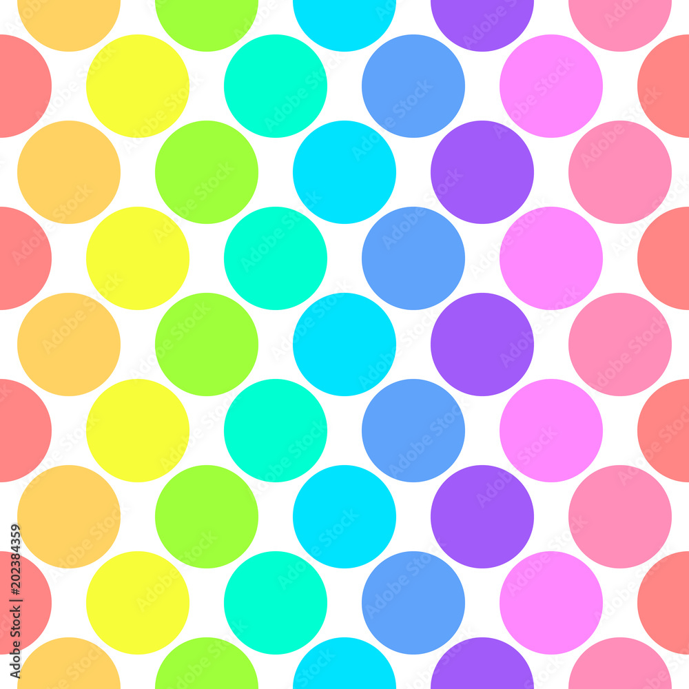 Rainbow, polka dot background. pattern. Vector illustration. Stock Vector