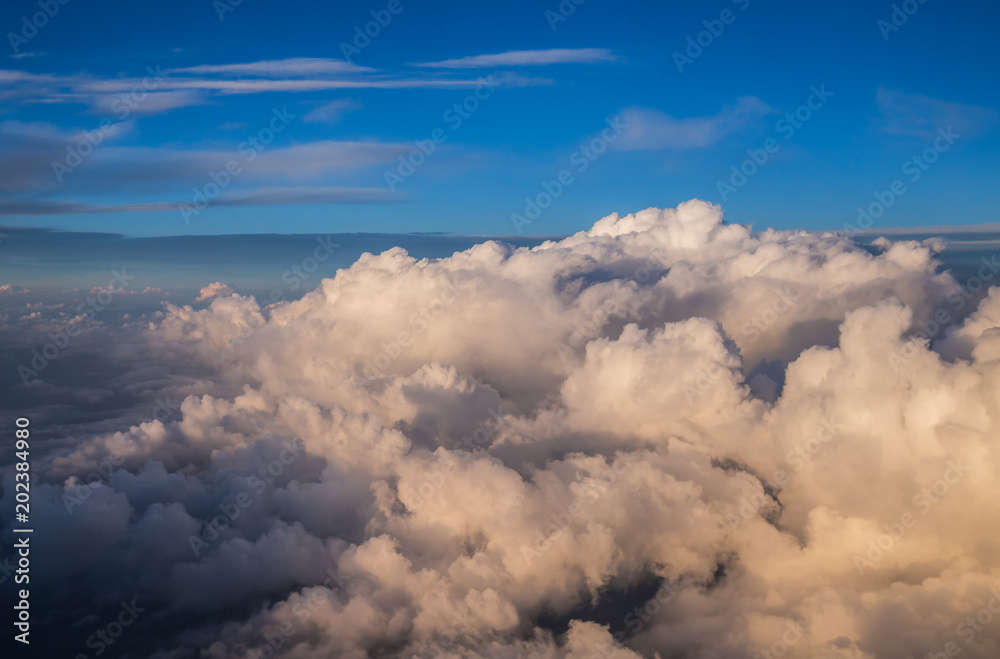 Heaven like clouds seen from above, airplane view Heaven like clouds seen from above, airplane view
