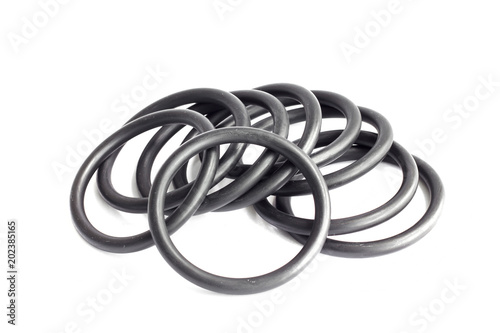 Rubber O-Rings Industrial use. on white background