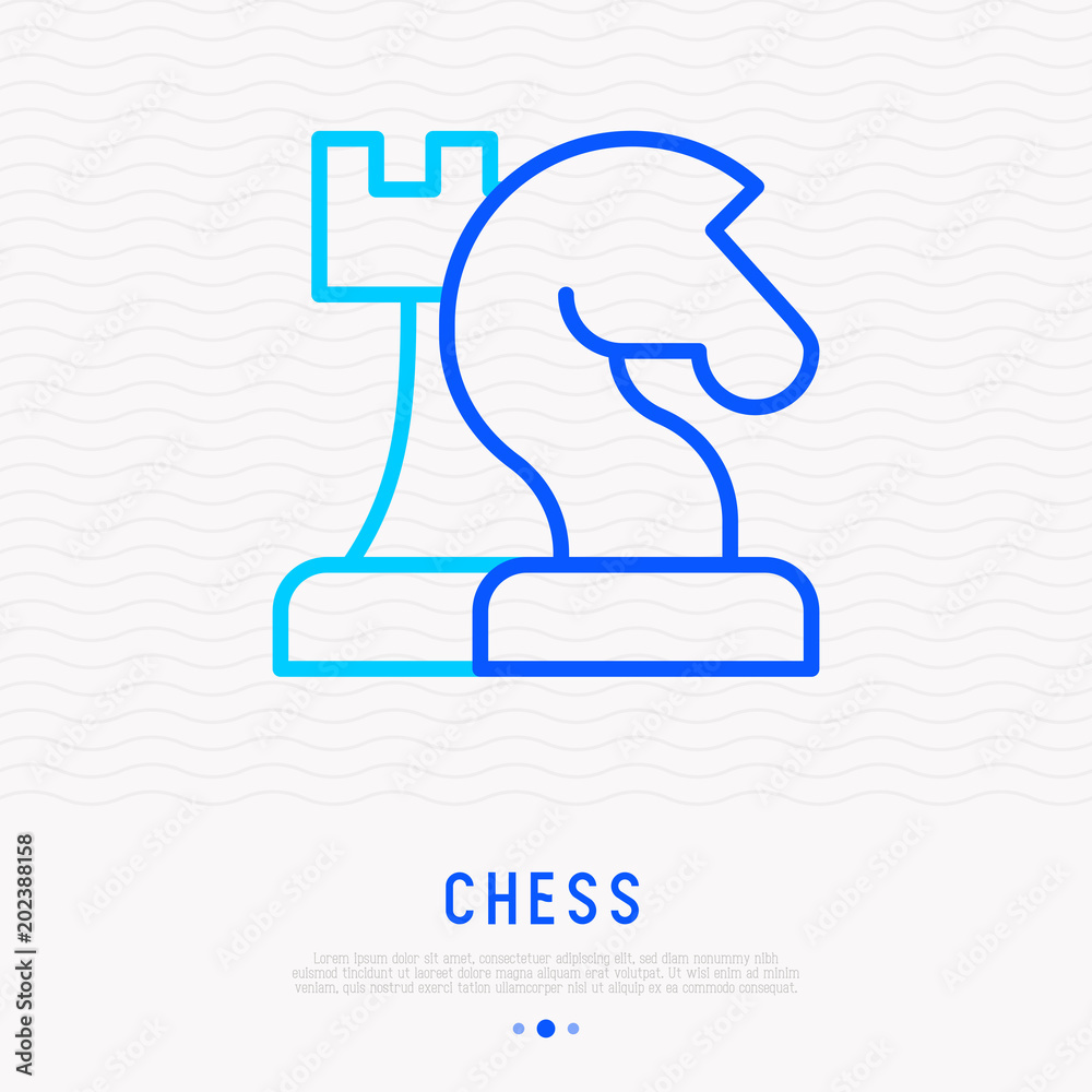 Chess thin line icon: horse and queen. Modern vector illustration. Chess thin line icon: horse and queen. Modern vector illustration.