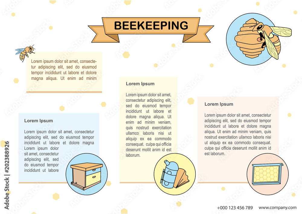 Naklejka premium Beekeeping template design.Vector illustration.
