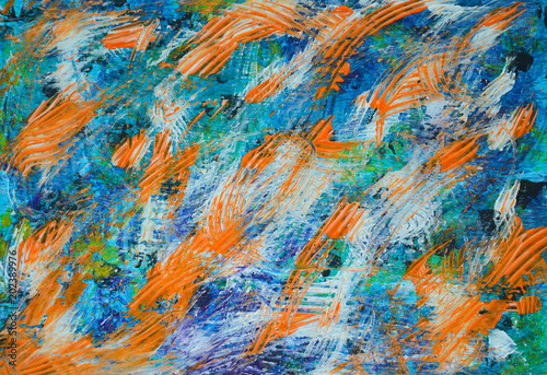 Abstract orange and blue background