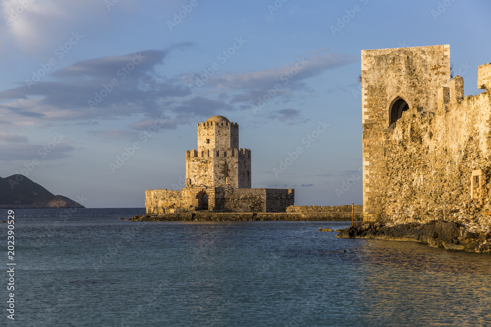 The Bourtzi tower in the Methoni castle, used as a prison in former times