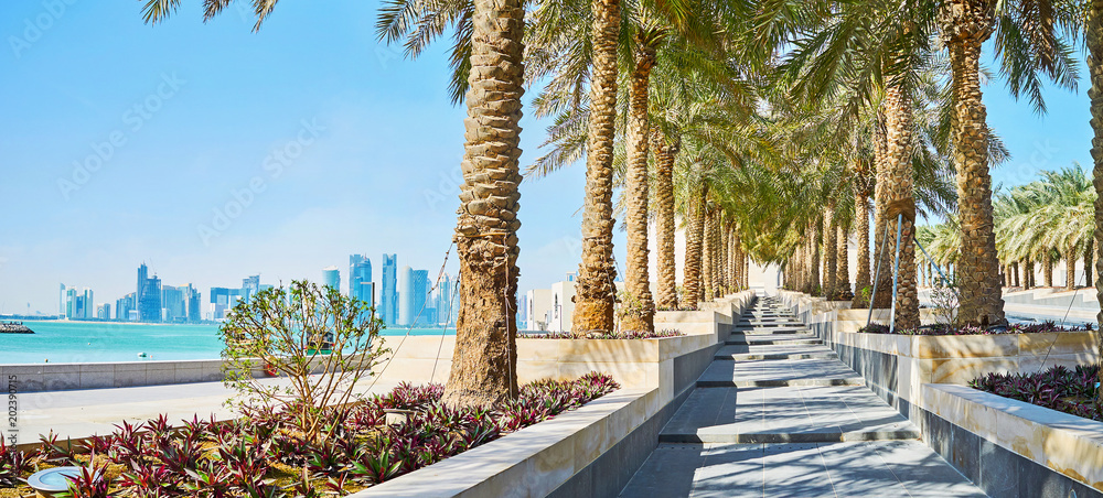 Fototapeta Seascape przez zieleń, Doha, Katar