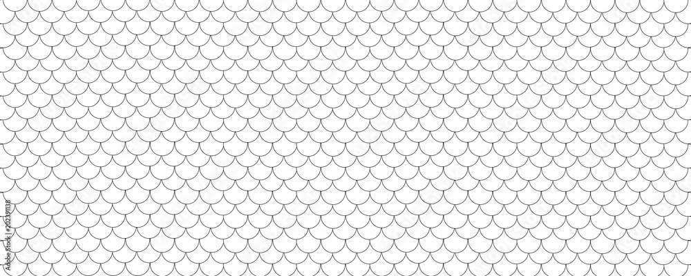 Fish scale pattern background, black and white Stock Vector | Adobe Stock