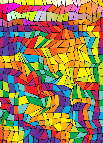 Colorful mosaic abstract vector polygon background A4 format